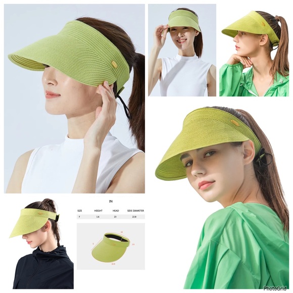 Oh Sunny green visor hat with carry on bag NWT - Picture 1 of 8
